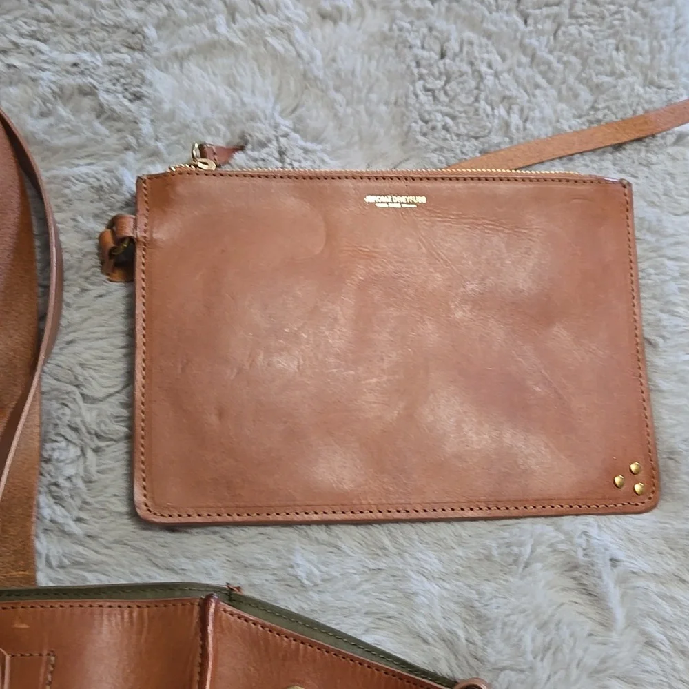 Jerome Dreyfuss Paris Leon olive green nylon leather tote bag